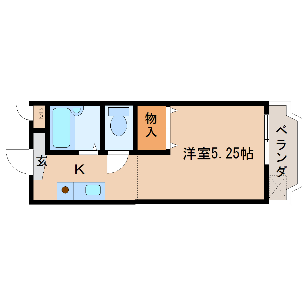 奈良市法華寺町のアパートの間取り