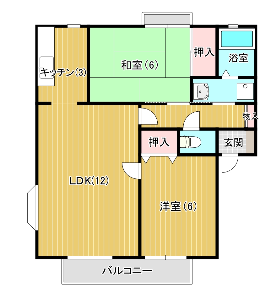 【プルーリオン花水木Aの間取り】