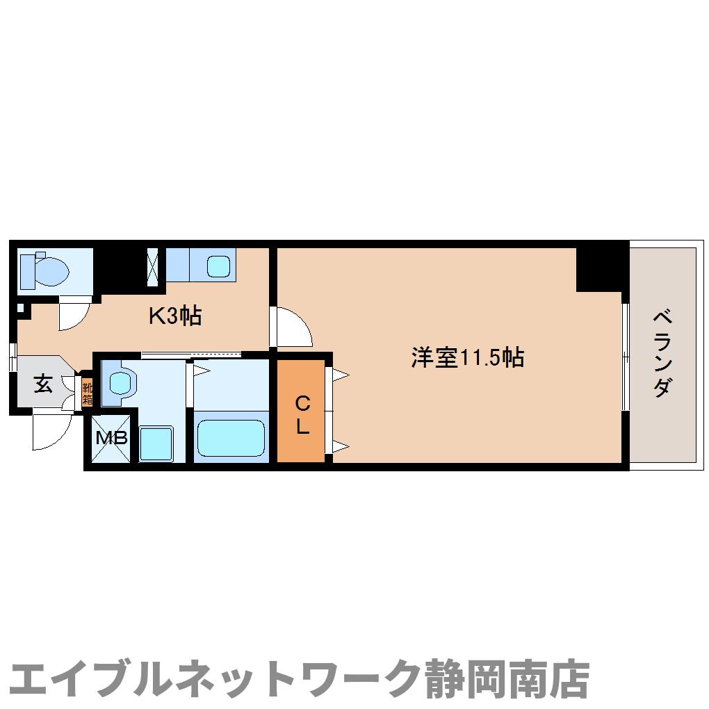 静岡市駿河区曲金のマンションの間取り