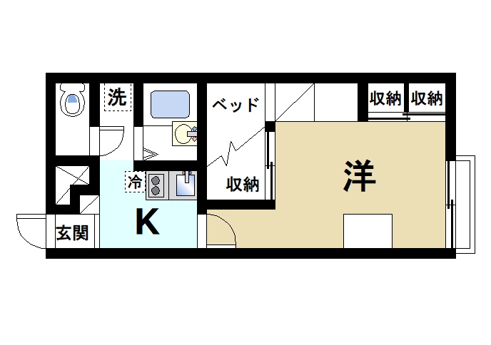 天理市二階堂上ノ庄町のアパートの間取り