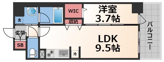 大阪市東成区深江北のマンションの間取り