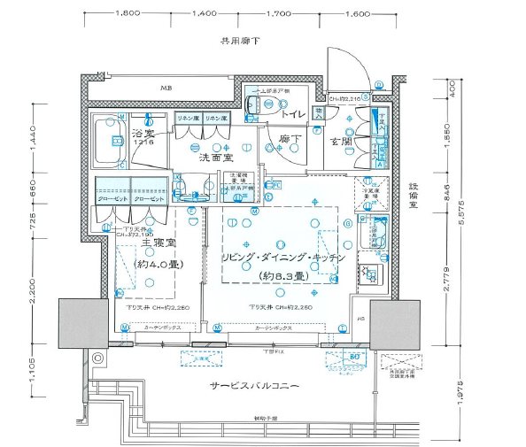 横浜市神奈川区鶴屋町のマンションの間取り