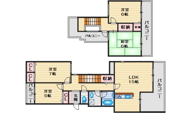 クレリエール２１藤白台の間取り