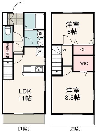 静岡市清水区堀込のアパートの間取り