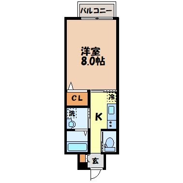 エヴァーグリーン思案橋（丸山町）の間取り