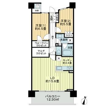 仙台市青葉区一番町のマンションの間取り