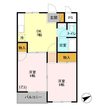 日立市諏訪町のマンションの間取り