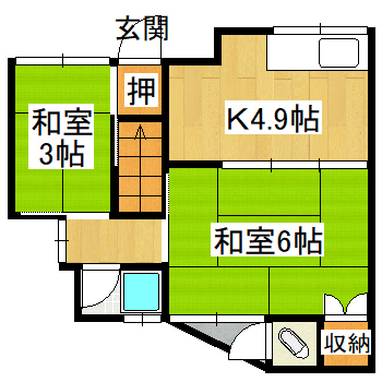 伊丹市南野のアパートの間取り