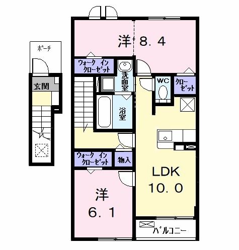 名古屋市港区十一屋のアパートの間取り