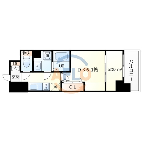 大阪市生野区中川西のマンションの間取り