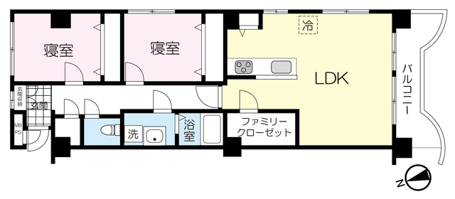 旭コーポラス一番町A棟の間取り