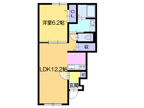 夕張郡栗山町朝日のアパートの間取り
