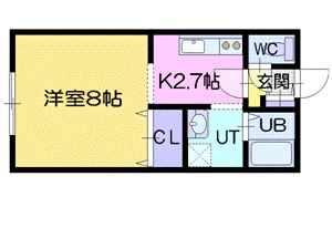 江別市文京台東町のアパートの間取り