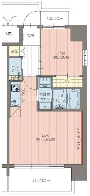 東大阪市下小阪のマンションの間取り