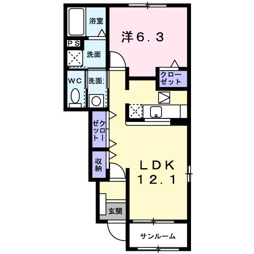 シュクレ　ポワールの間取り