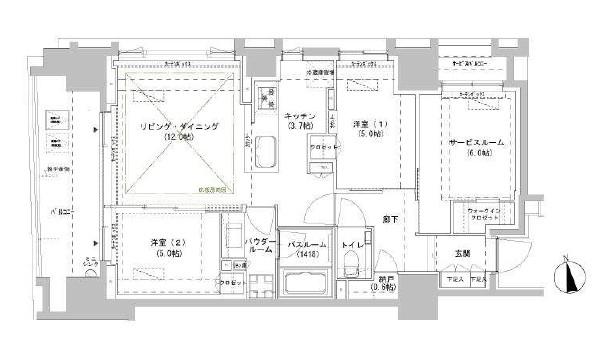 パークスフィア牛込神楽坂の間取り