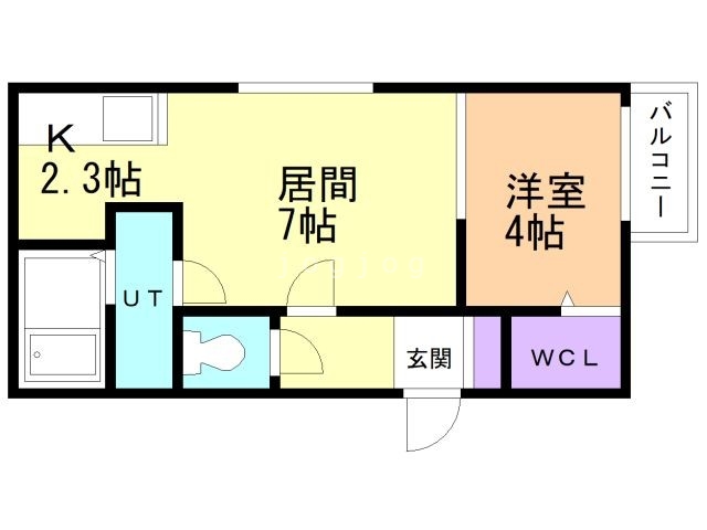 札幌市西区宮の沢二条のマンションの間取り