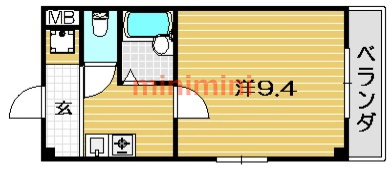 茨木市下中条町のマンションの間取り