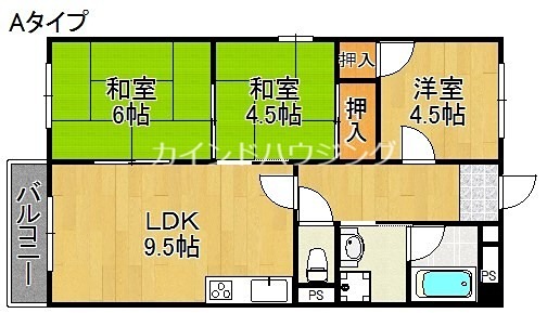 大阪市住吉区清水丘のマンションの間取り