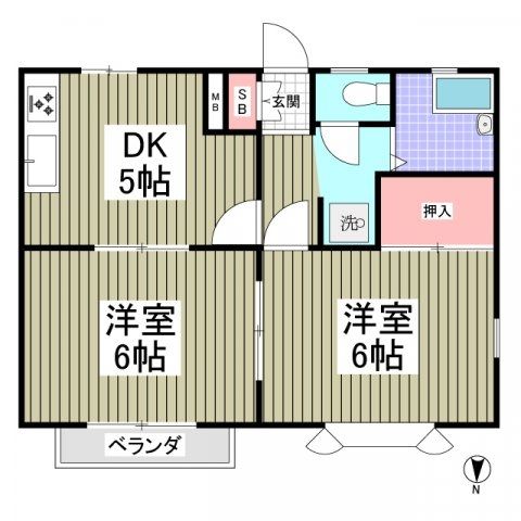 さいたま市大宮区三橋のアパートの間取り