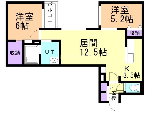 札幌市白石区菊水元町二条のマンションの間取り