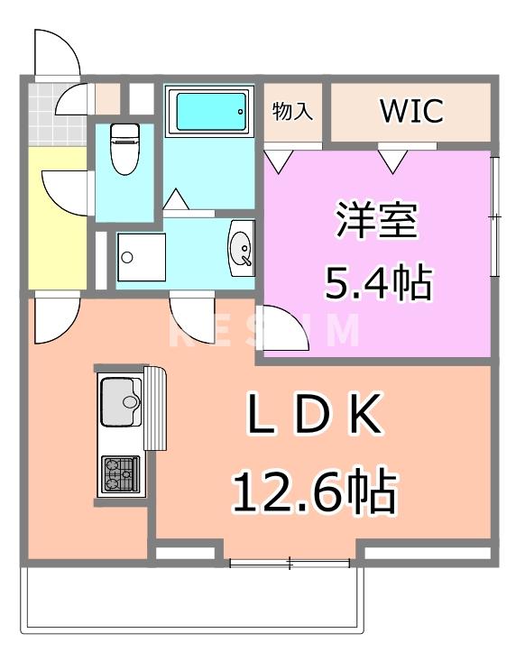 千葉市中央区汐見丘町のアパートの間取り