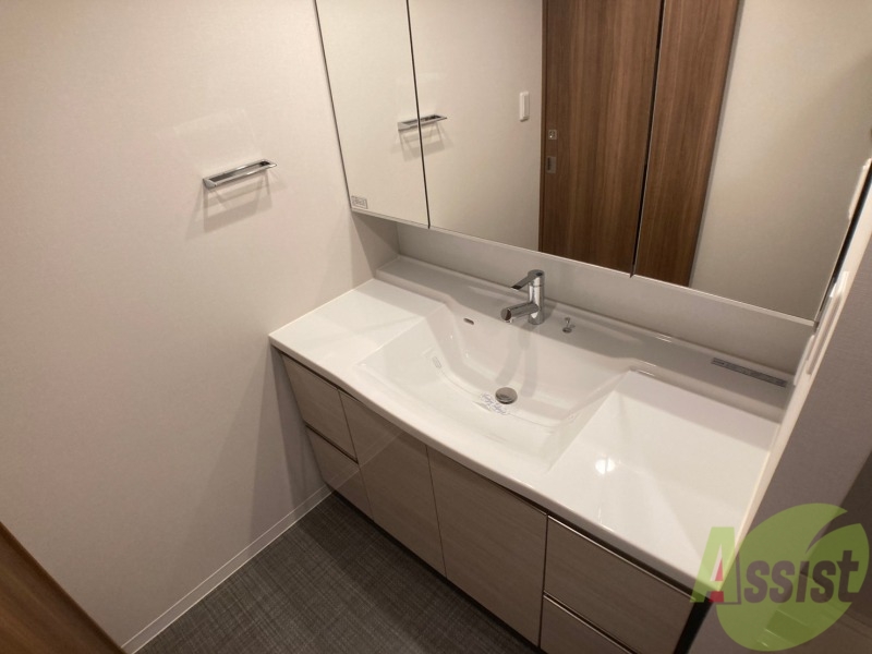 洗面設備　シャンプードレッサー。身支度はここでばっちりですね。