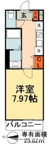 東京メトロ日比谷線 入谷駅 徒歩5分 8階建 築10年の間取り写真