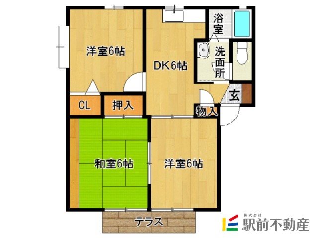 西鉄天神大牟田線 宮の陣駅 徒歩25分 2階建 築29年の間取り写真