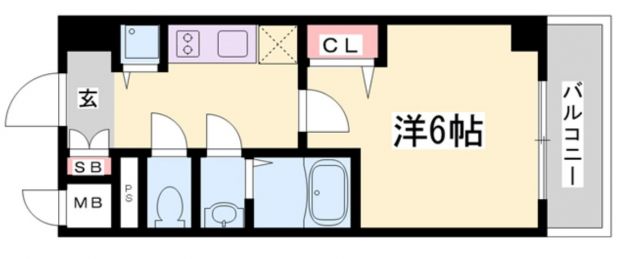 神戸市中央区割塚通のマンションの間取り