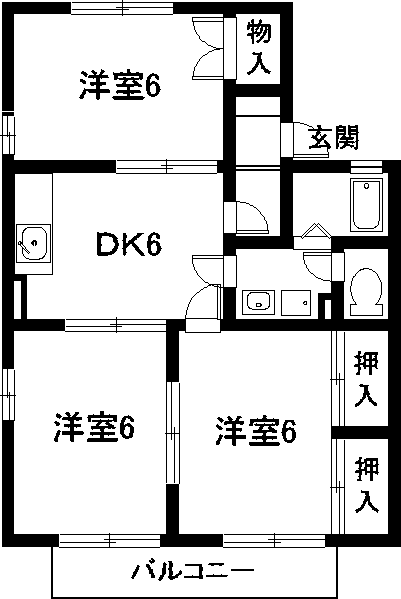 丹羽郡扶桑町大字高雄のアパートの間取り