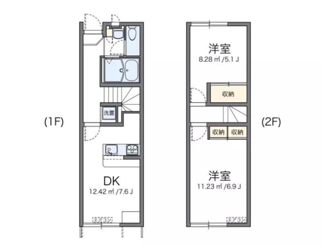 伊予市下吾川のアパートの間取り