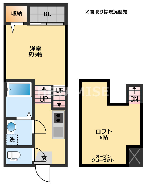 諫早市多良見町化屋のアパートの間取り