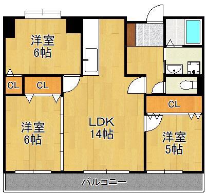 グランドパレス行橋駅前　９０３号室の間取り