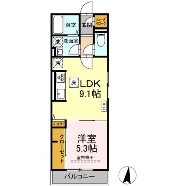 大和市南林間のアパートの間取り