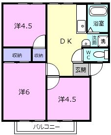 伊賀市平野見能のアパートの間取り