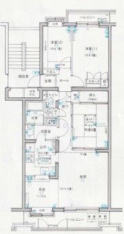 横浜市鶴見区駒岡のマンションの間取り