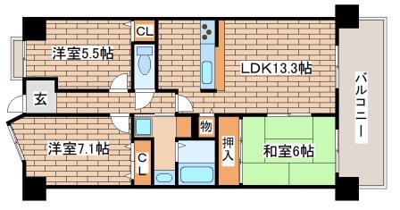 グレーシィ須磨アルテピアIII番街２期棟の間取り