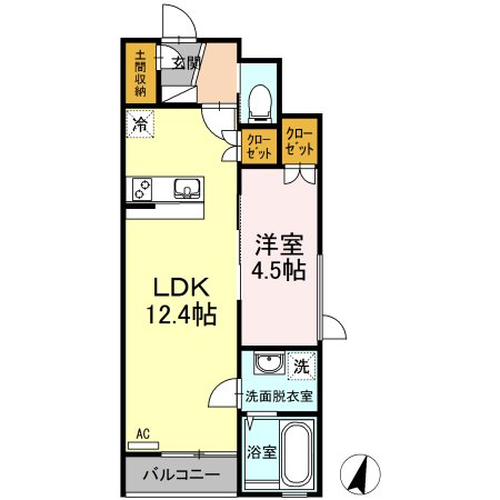 福山市駅家町大字倉光のアパートの間取り