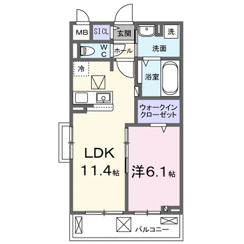 甲賀市水口町水口のアパートの間取り