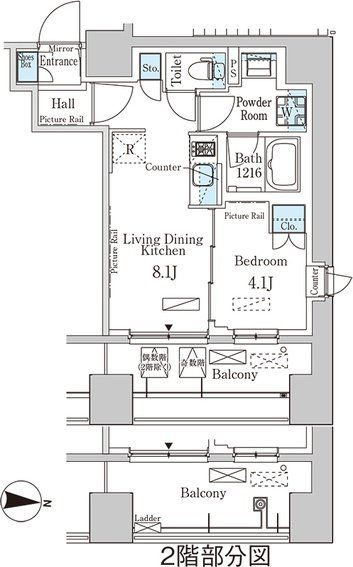 新宿区東榎町のマンションの間取り