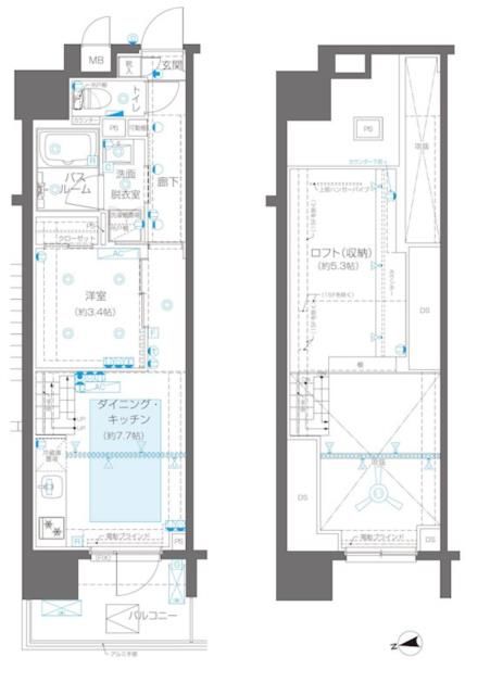 新宿区新宿のマンションの間取り