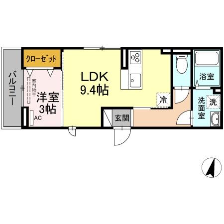 福山市駅家町大字万能倉のアパートの間取り