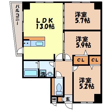 アールグレイ扇町の間取り