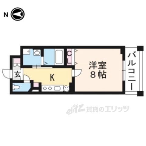 【京都市右京区花園春日町のマンションの間取り】