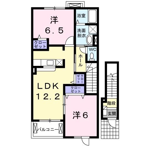 広島市佐伯区坪井のアパートの間取り