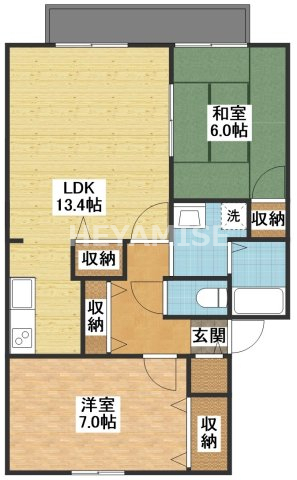 ハイカムール間瀬貝Bの間取り