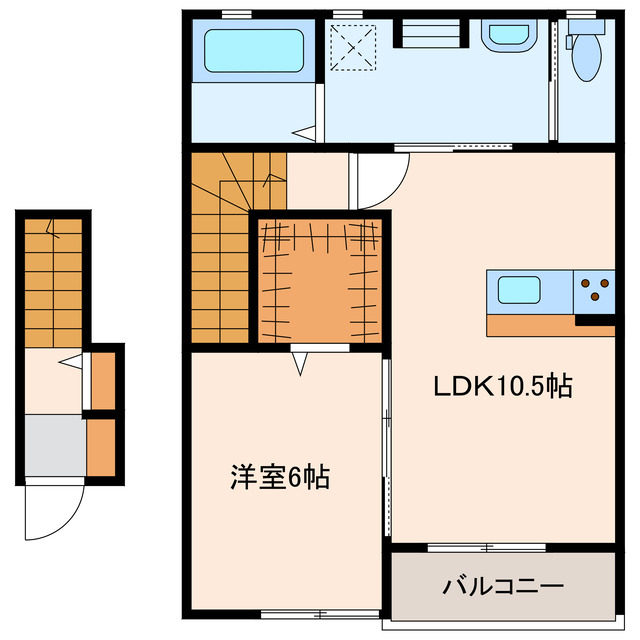 防府市開出のアパートの間取り