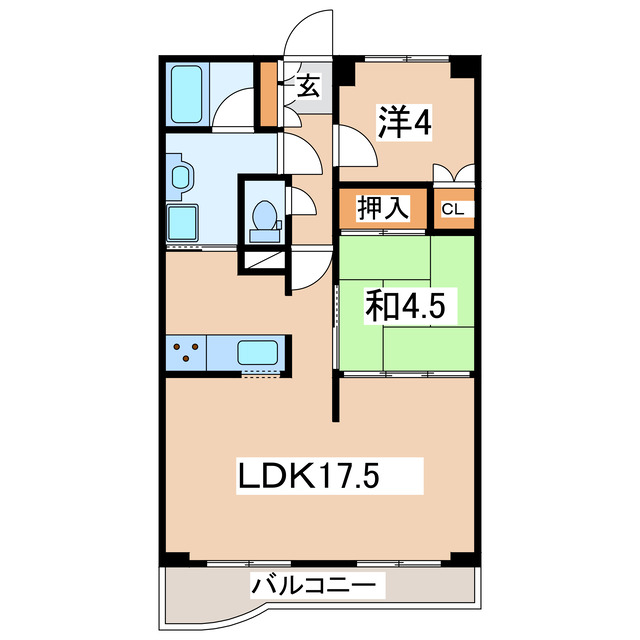 郡山市亀田のマンションの間取り