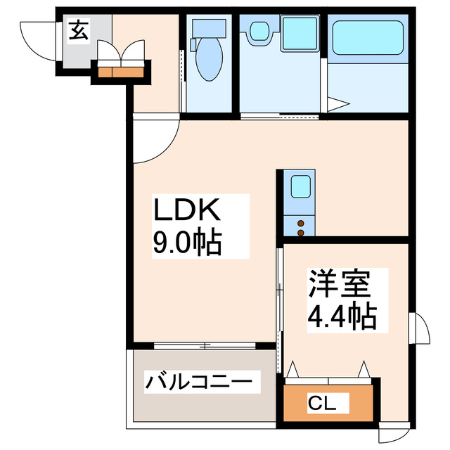 熊本市中央区西子飼町のアパートの間取り